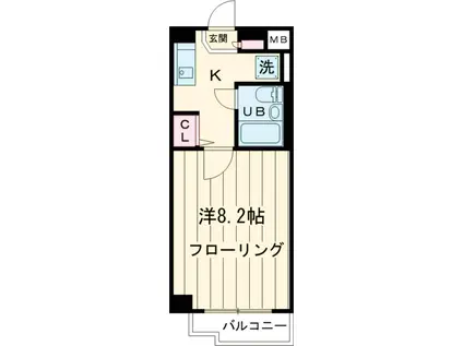エクセリア三軒茶屋(1K/4階)の間取り写真