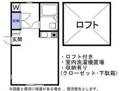 ウエステリア世田谷公園(ワンルーム/2階)の間取り写真