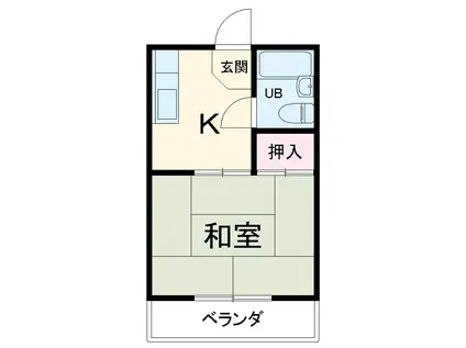 富田ハイツ(1K/2階)の間取り写真