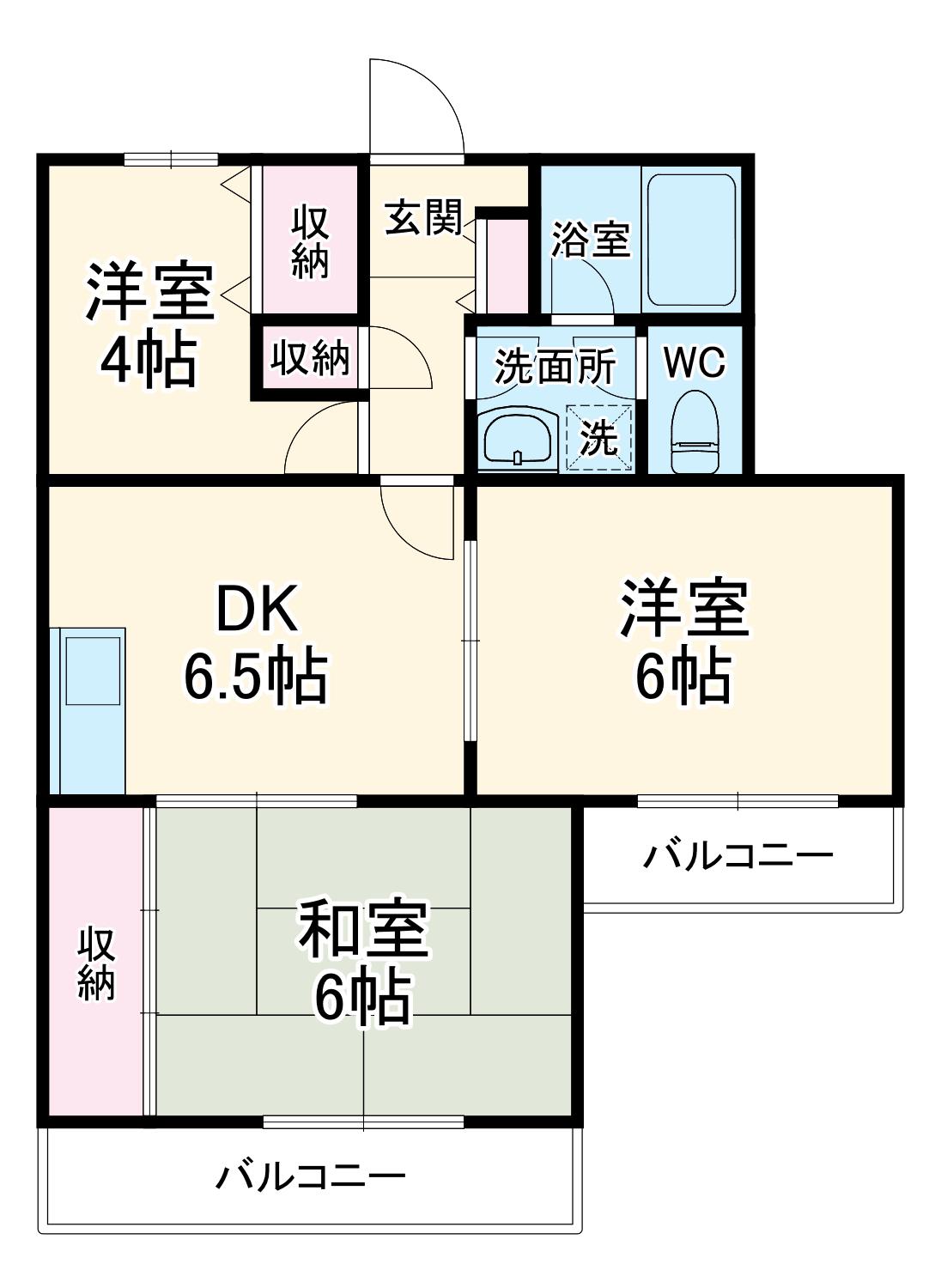 秋本マンション(3DK/1階)の間取り写真