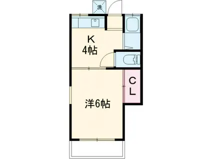 如水ハイツ(1K/1階)の間取り写真