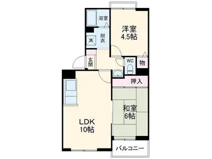 ピュアコート参番館(2LDK/2階)の間取り写真