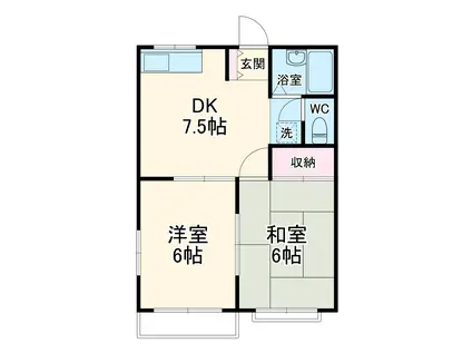 アネックスA(2DK/1階)の間取り写真