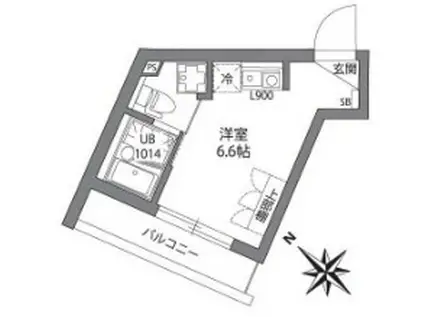 ジェムストーン目黒南(ワンルーム/4階)の間取り写真