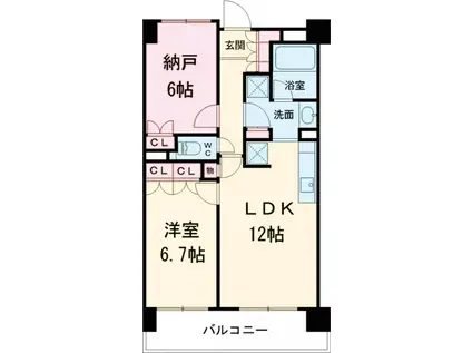 HF若林公園レジデンス(2LDK/3階)の間取り写真