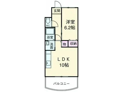 ソレアード武蔵浦和(1LDK/3階)の間取り写真