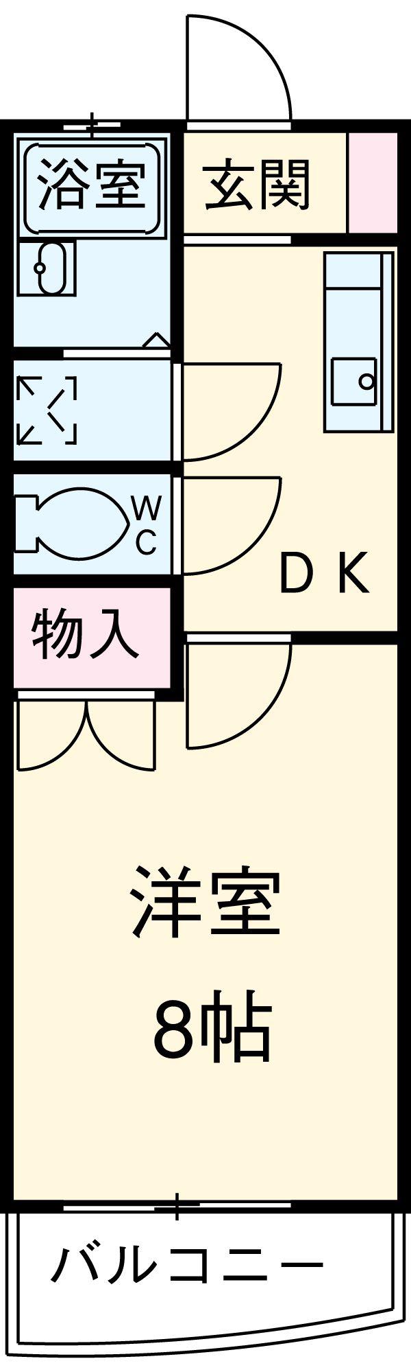 パークハイツ・平川(1K/2階)の間取り写真