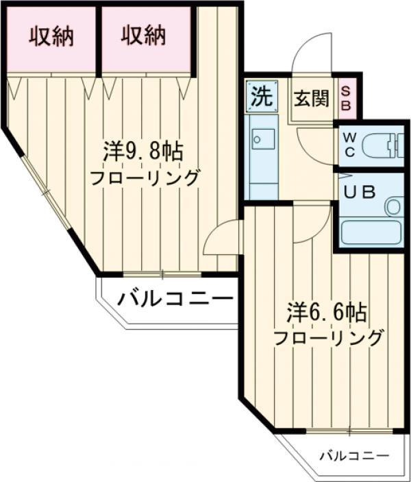 フォーシーズン山田山(2K/3階)の間取り写真