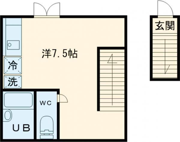 KEWEL用賀2(ワンルーム/2階)の間取り写真