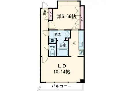 ガーデン目黒南(1LDK/2階)の間取り写真
