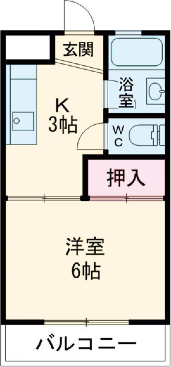 岡本マンション(1K/3階)の間取り写真
