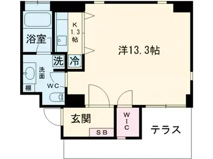 FLEG目黒平町(ワンルーム/-1階)の間取り写真