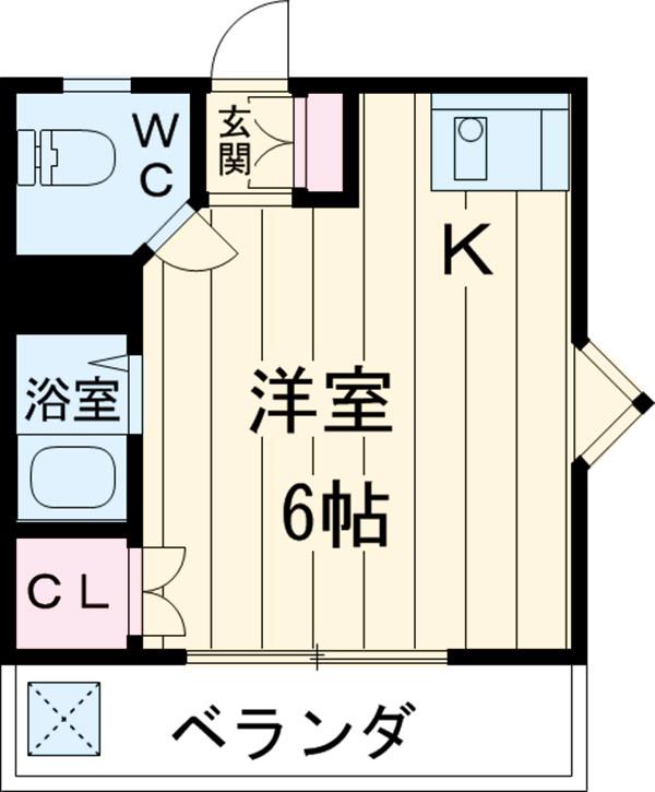 MIWAハイツ(ワンルーム/2階)の間取り写真