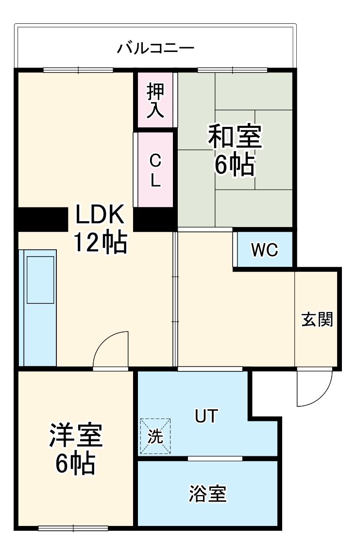 パークハイツ(2LDK/2階)の間取り写真