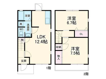 ポポラーレ(2LDK)の間取り写真