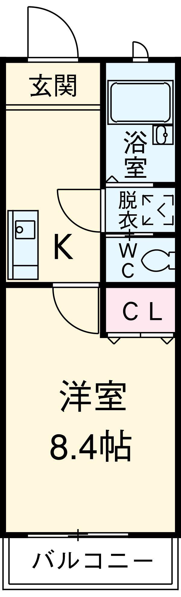 ピースフル(1K/3階)の間取り写真