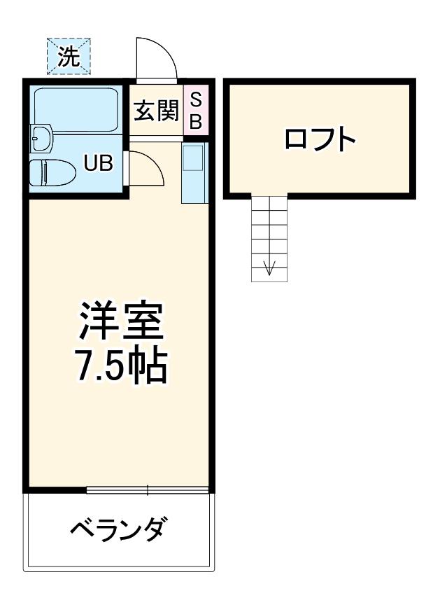 メゾン中尾第1A・B(ワンルーム/1階)の間取り写真