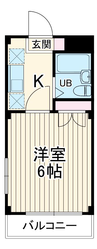 ヴィラロイヤル妙蓮寺(1K/2階)の間取り写真