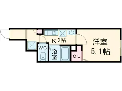 ミハス三軒茶屋Ⅱ(1K/1階)の間取り写真