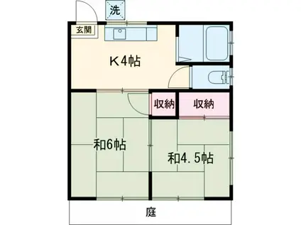 朝日荘(2K/1階)の間取り写真