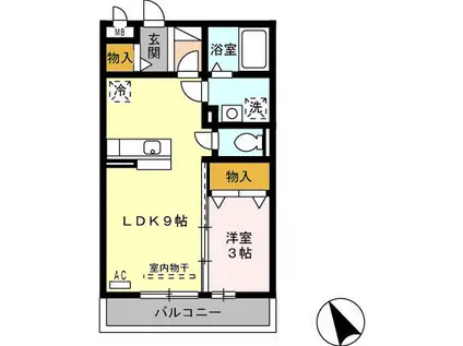 CASA DOLCE(ワンルーム/2階)の間取り写真