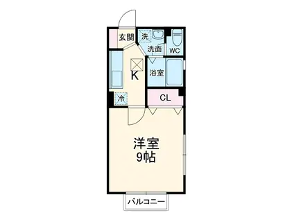 ツインコート船橋丸山1(1K/1階)の間取り写真