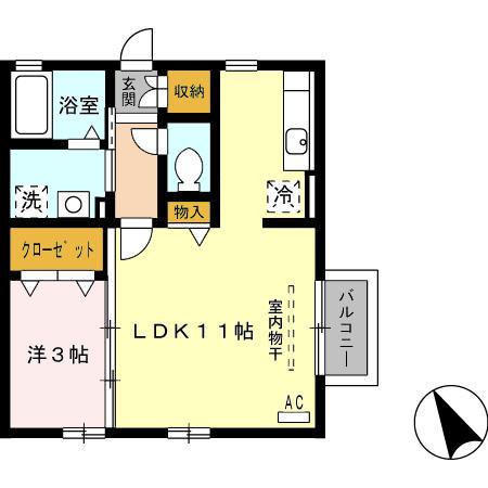 ロイヤルメゾン(1K/2階)の間取り写真