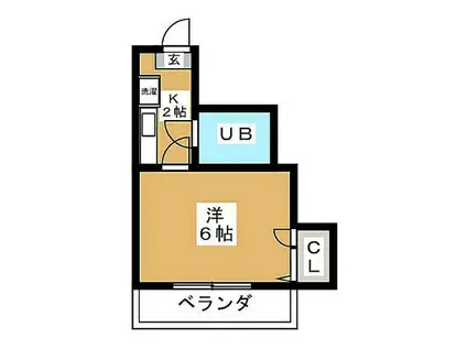 モンソレイユ(1K/2階)の間取り写真