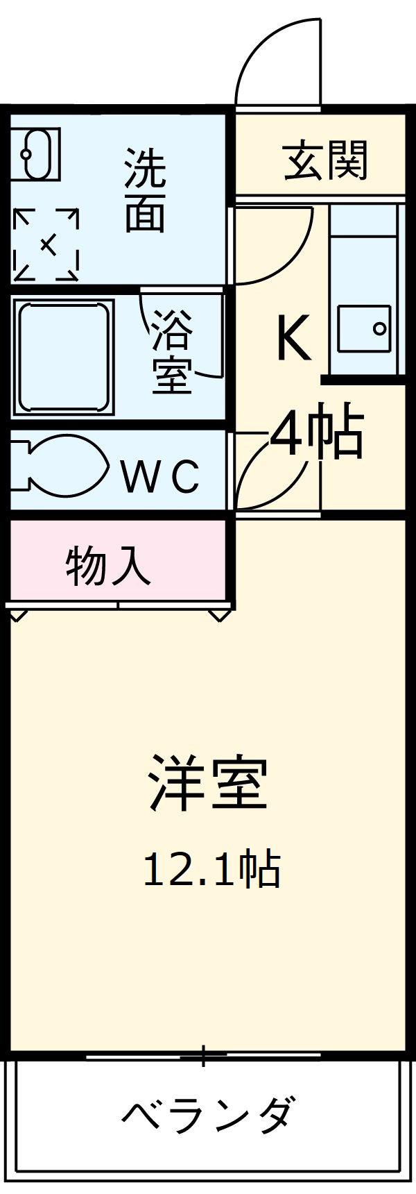エクシードⅦ(1K/4階)の間取り写真