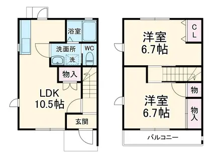 ボヌール・ヴィー(2LDK)の間取り写真