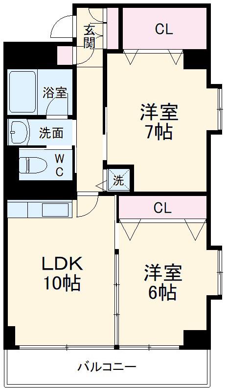 AZ BEANS(2LDK/2階)の間取り写真