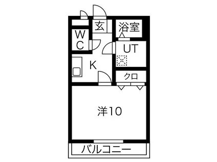 LA MIA CASA(1K/2階)の間取り写真