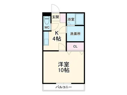 LA MIA CASA(1K/3階)の間取り写真
