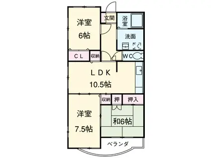 エトワール(3LDK/3階)の間取り写真