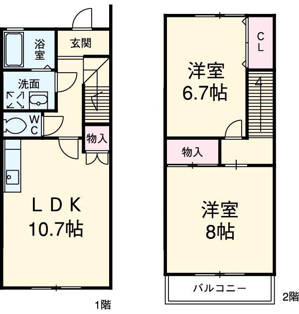 ポピュレール(2LDK)の間取り写真