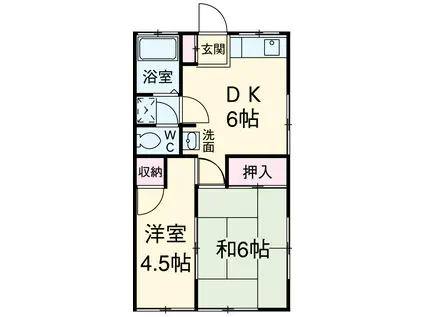 光荘1号館(2DK/1階)の間取り写真