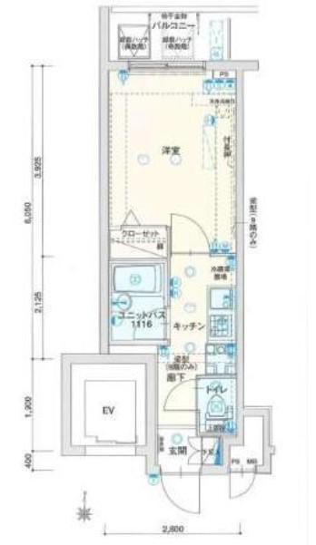 ヴェルト三軒茶屋2(1K/9階)の間取り写真