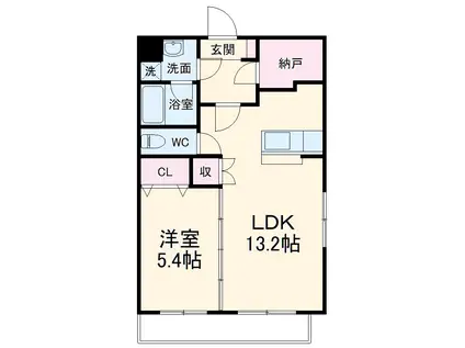 エスポワールⅡ(1SLDK/1階)の間取り写真