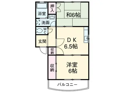 グリシーナA(2DK/1階)の間取り写真