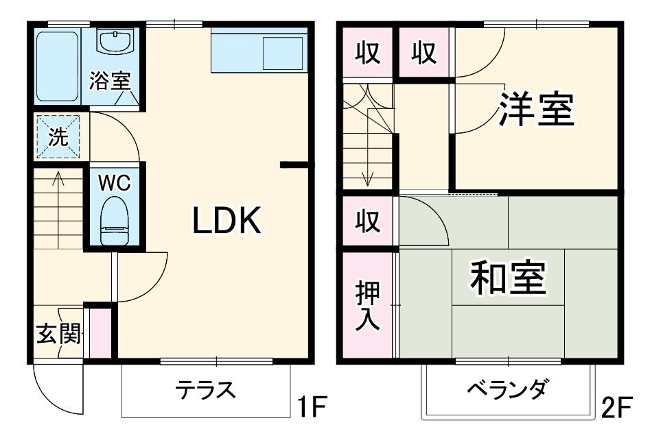カーサ別所(2LDK)の間取り写真