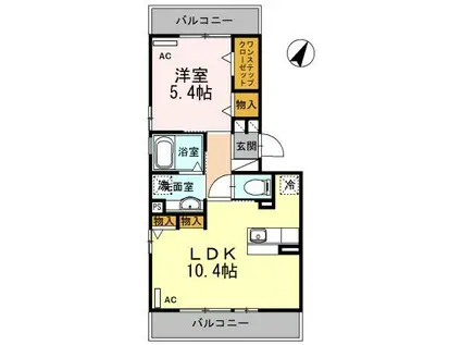 東海道本線 豊橋駅 徒歩24分 3階建 築13年(1LDK/3階)の間取り写真