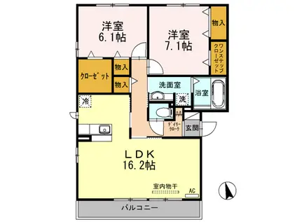 D-ROOM竹谷(2LDK/2階)の間取り写真