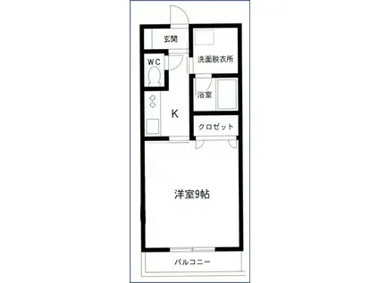 グリーンヒルズⅠ(1K/2階)の間取り写真