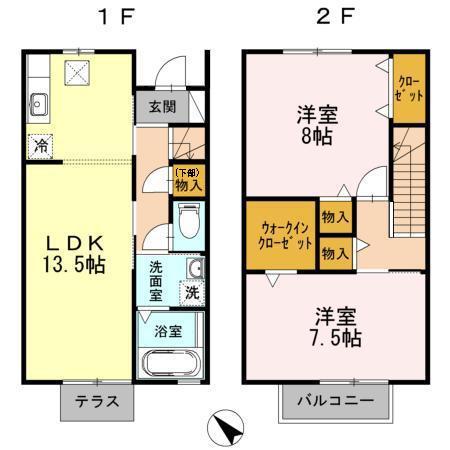 ルミエール大山(2LDK)の間取り写真