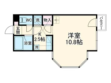 セザンヌ大岩2(1K/2階)の間取り写真