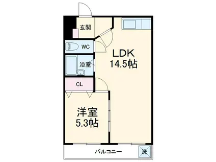 ハイツ禎紫園 B(1LDK/2階)の間取り写真