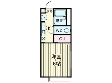 ラップハウス世田谷(1K/1階)の間取り写真