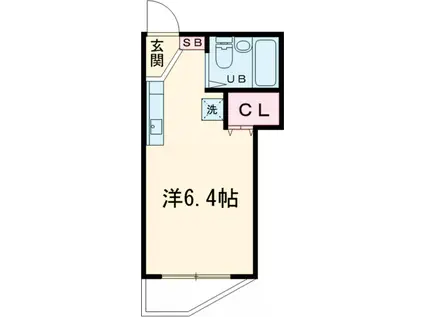 サンシティー東和(1K/4階)の間取り写真