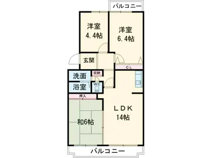 ラフィーネ草間(3LDK/3階)の間取り写真