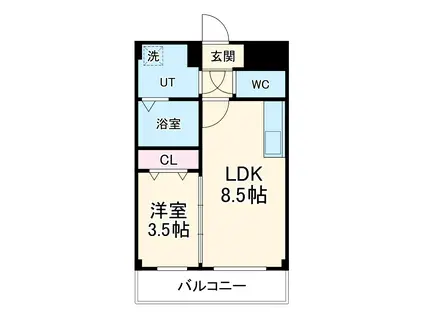 COQ GASSEAU(1LDK/1階)の間取り写真